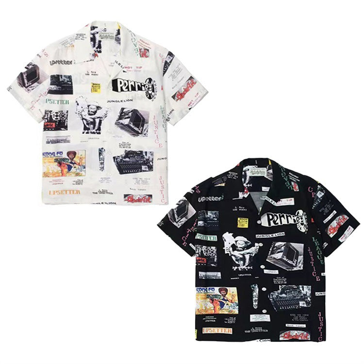 GUILTYPARTIES TIGER Shirts Reggae Element LEE PERRY Co-branded, Hawaiian Short Sleeve Shirt Men
