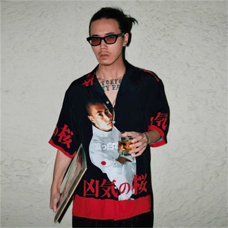 GUILTYPARTIES TIGER Shirts Sakura Wazuka Yosuke Sakura Hawaiian Short Sleeve Shirt Men