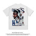 Nba T Shirt Vintage Printed Short-Sleeved T-shirt Men's Washed Fashion High-quality pure cotton comfortable and trendy clothing