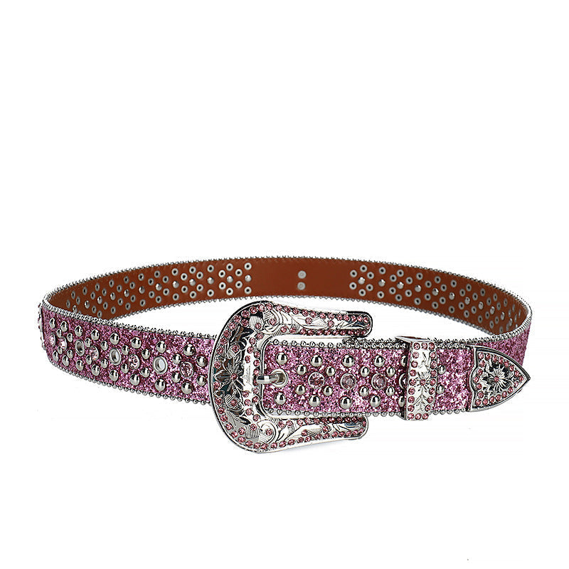 Hip-hop punk rhinestone belt punk style