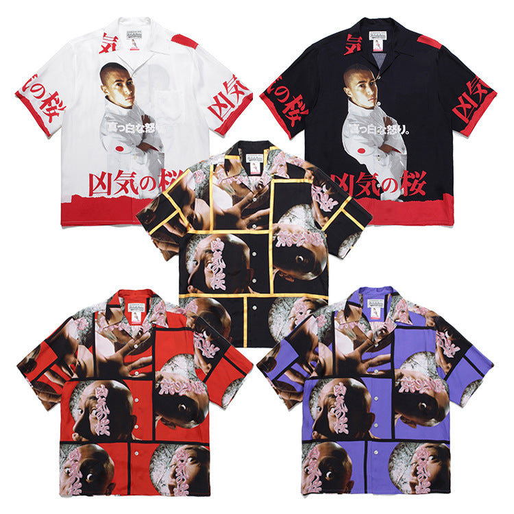 GUILTYPARTIES TIGER Shirts Sakura Wazuka Yosuke Sakura Hawaiian Short Sleeve Shirt Men