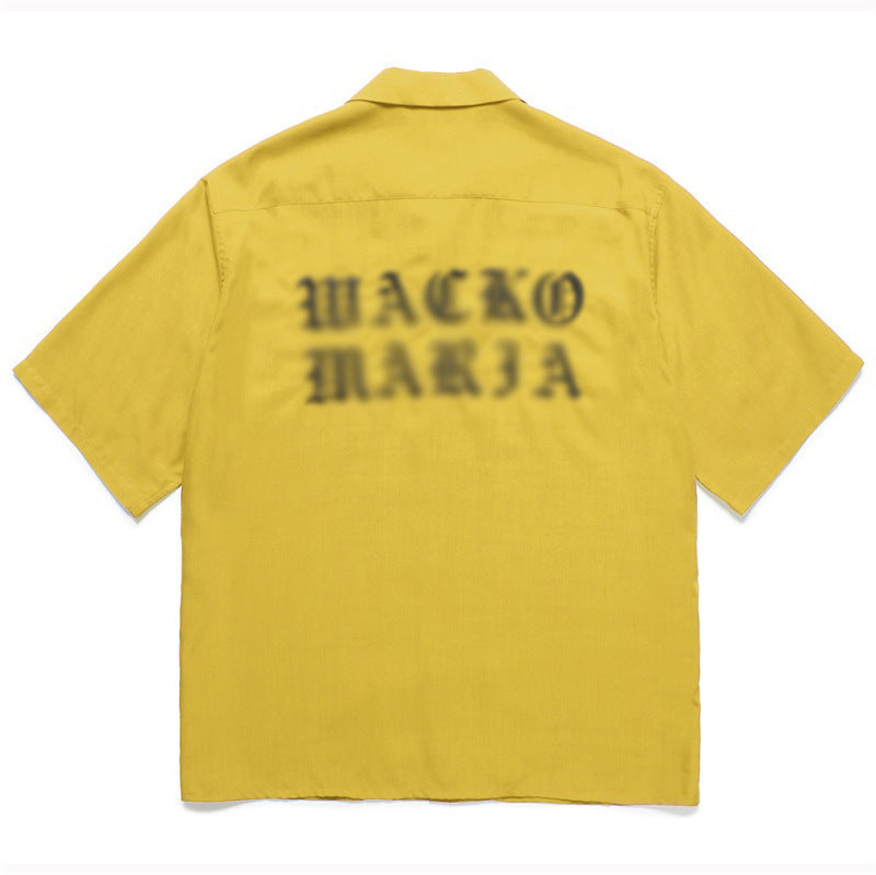 GUILTYPARTIES TIGER Shirts Solid color embroidered Hawaiian rayon short-sleeved shirt trendy brand