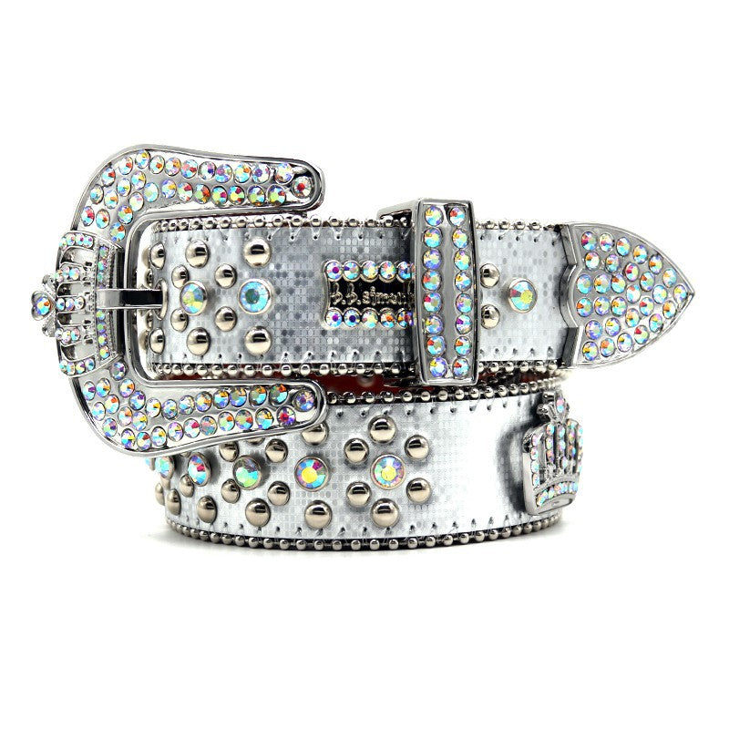 Hip-hop punk rhinestone belt rhinestone crown