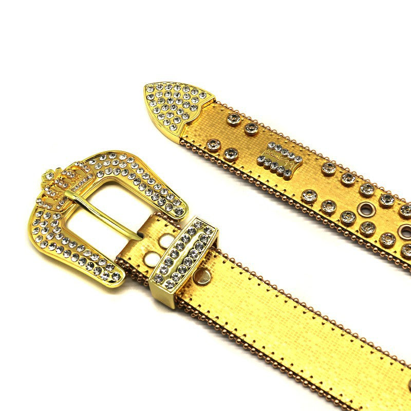 Hip-hop punk rhinestone belt crown rhinestone
