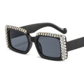 Trendy punk glasses diamond sunglasses uv protection