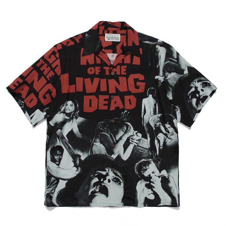 GUILTYPARTIES TIGER Shirts Movie Night of the Living Dead Hawaiian Shirt Men