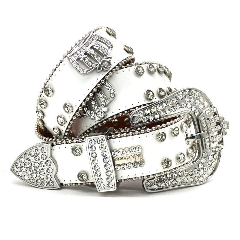 Hip-hop punk rhinestone belt crown rhinestone