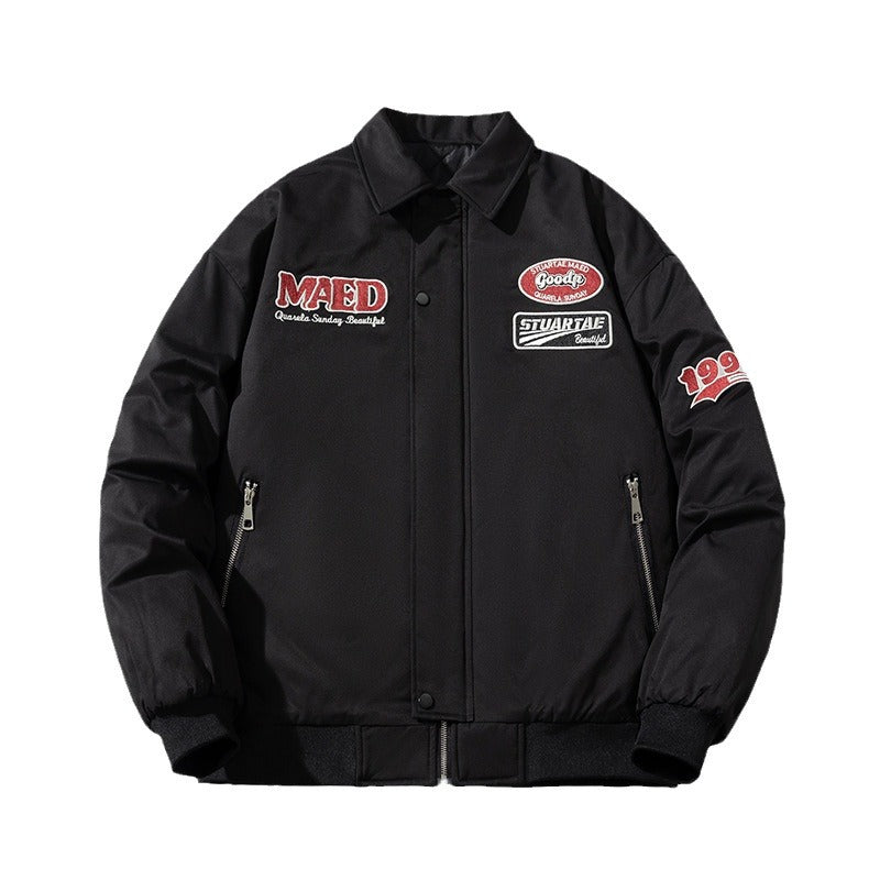 Mens Vintage Jackets Tide brand letter embroidered baseball cotton jacket bomber jacket