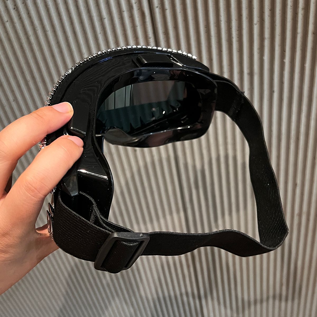 Trendy punk glasses sand and dustproof large frame sponge