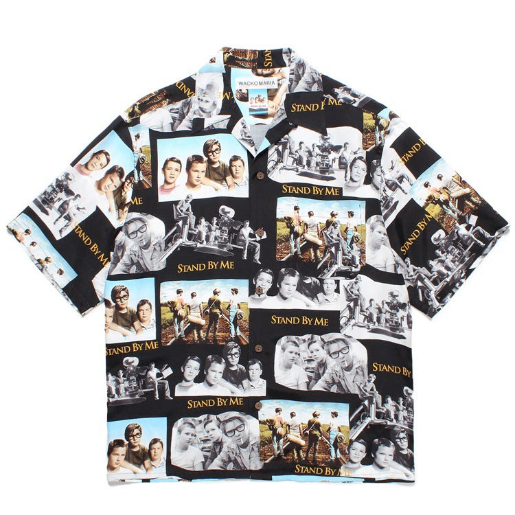 GUILTYPARTIES TIGER Shirts Joint Accompany Me Rayon Lapel Hawaiian Short Sleeve Shirt