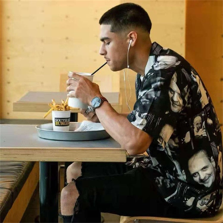 GUILTYPARTIES TIGER Shirts 21ss Joint Silence of the Lambs Thriller Movie Hannibal Hawaiian Short Sleeve Shirt