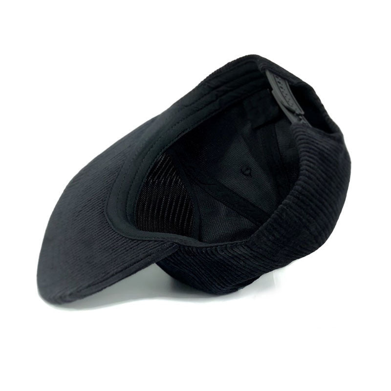 Trendy flat brimmed snapback hatscorduroy heattech