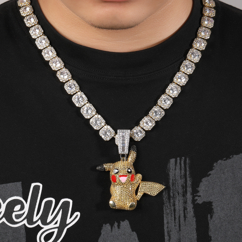 Jewelry Diamond Pendant Necklace Cartoon Fashion Necklace Male Animal Spectrum Pok¡§|mon