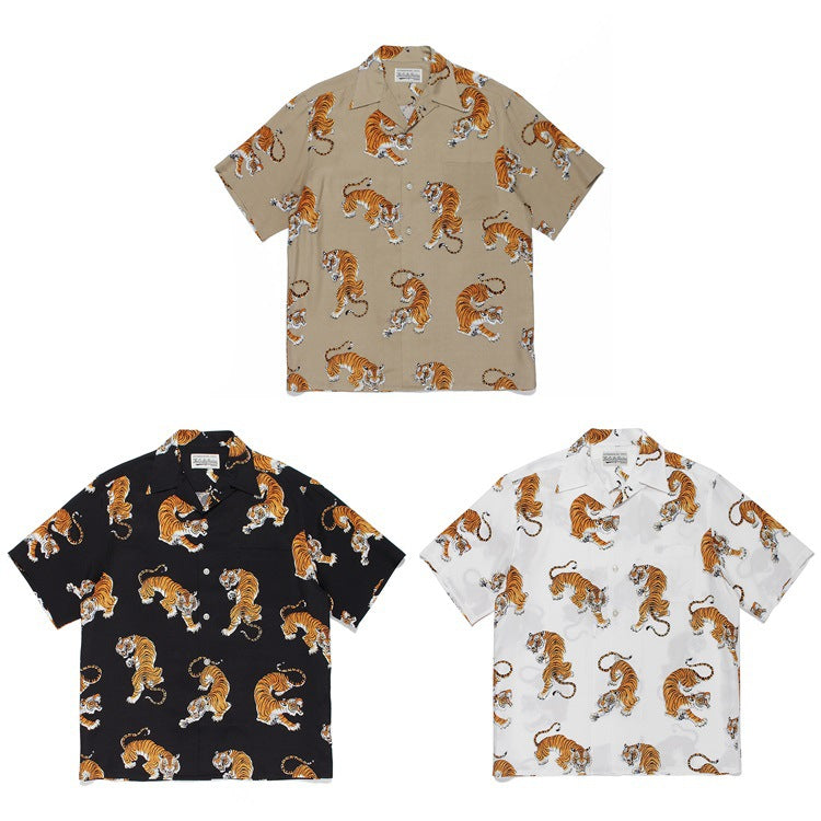 GUILTYPARTIES TIGER Shirts 22SS TIM LEHI Hawaiian Short Sleeve Shirt Men