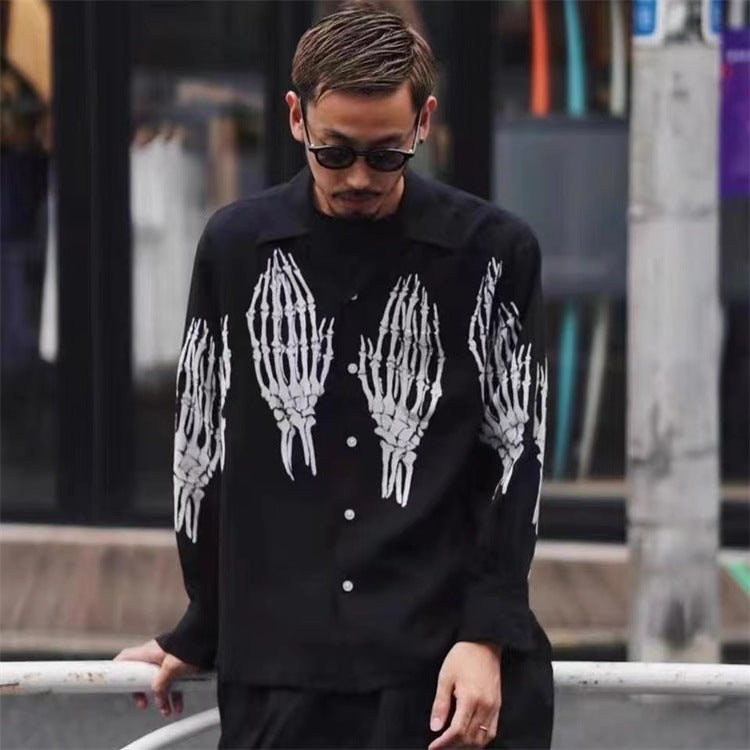 GUILTYPARTIES TIGER Long sleeved shirt, skeleton ghost hands and ghost claws, Hawaii men's and women's same long-sleeved shirt