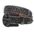 Hip-hop punk rhinestone belt y2k skull accessories