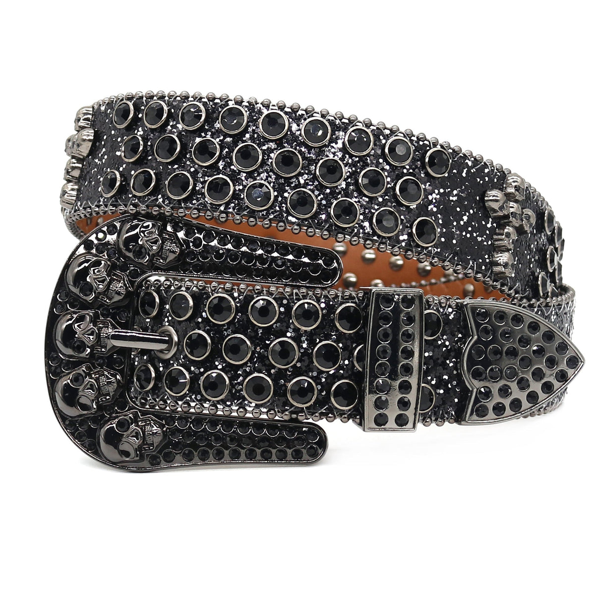 Hip-hop punk rhinestone belt y2k skull accessories