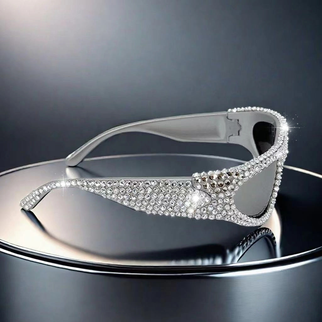 Trendy punk glasses flash diamond y2k