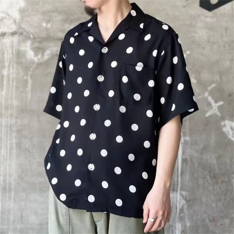 GUILTYPARTIES TIGER Shirts 24ss polka dot glass ball rayon Hawaiian casual short-sleeved shirt