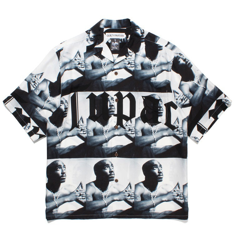 GUILTYPARTIES TIGER Shirts 23SS2PAC series five-pattern full print, Hawaiian short-sleeved shirt men