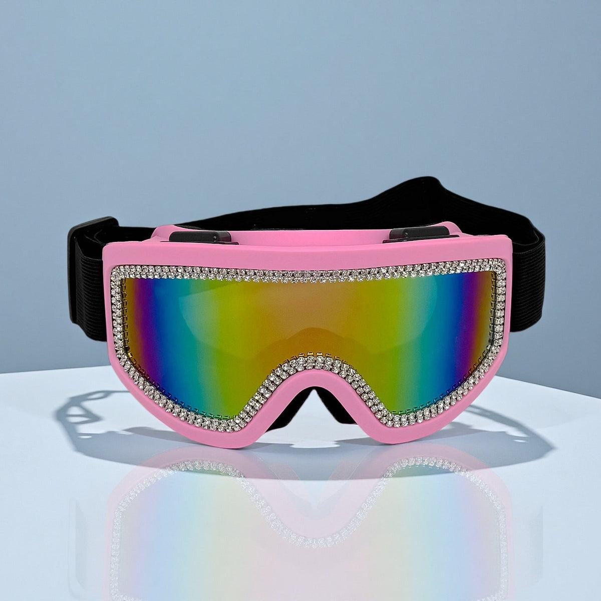 Trendy punk glasses flash diamond anti-fog and dust-proof