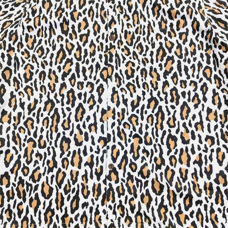 GUILTYPARTIES TIGER Shirts 23AW autumn and winter leopard print Hawaiian rayon short-sleeved shirt