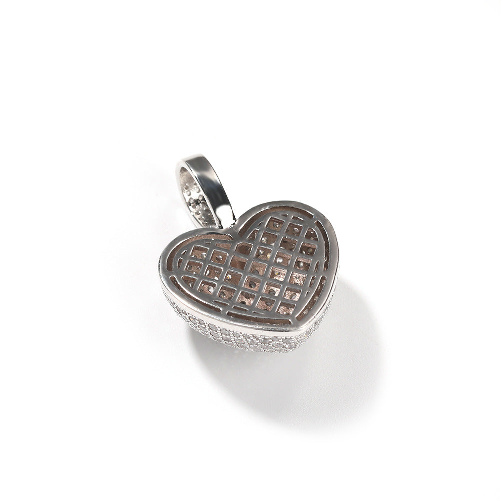 Jewelry 3D Love Pendant ins Zircon Rose Gold Heart St. Valentine's Spectrum Royalty