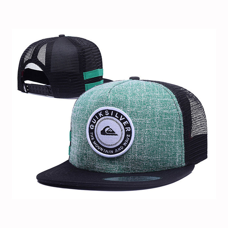 Trendy flat brimmed snapback hatsmen's and women's adjustable mesh hat