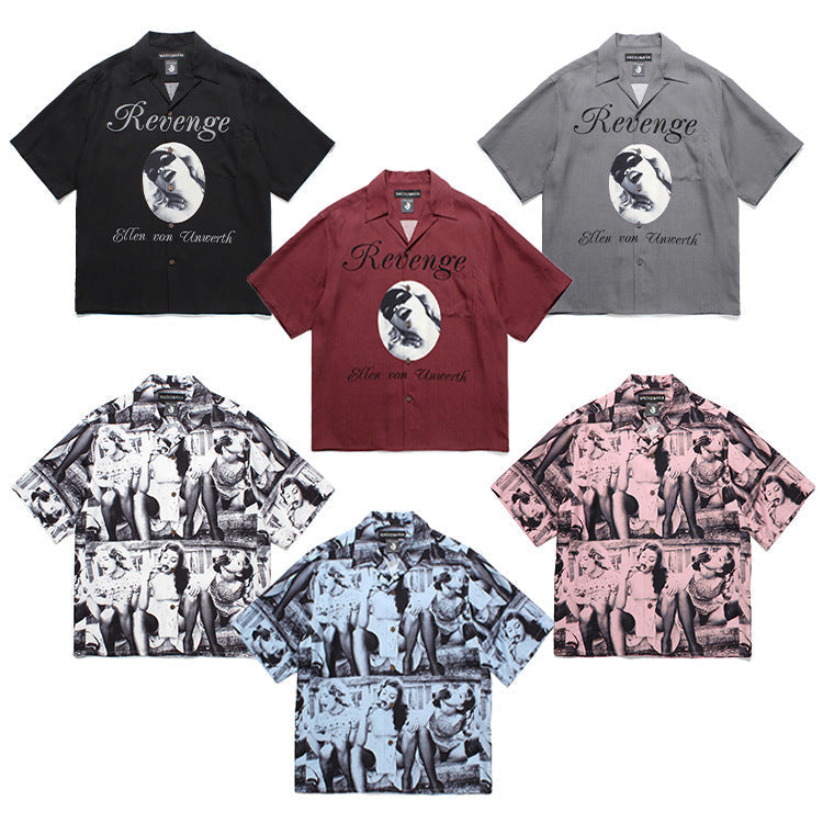 GUILTYPARTIES TIGER Shirts Allen, Vonnworth Rayon Hawaiian Short Sleeve Shirt Men