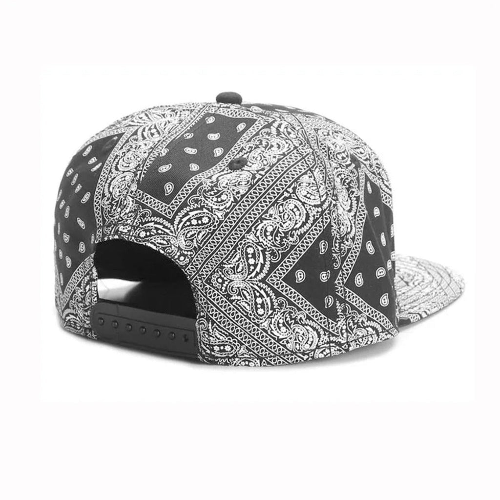 Trendy flat brimmed snapback hatslos angeles cashew pattern