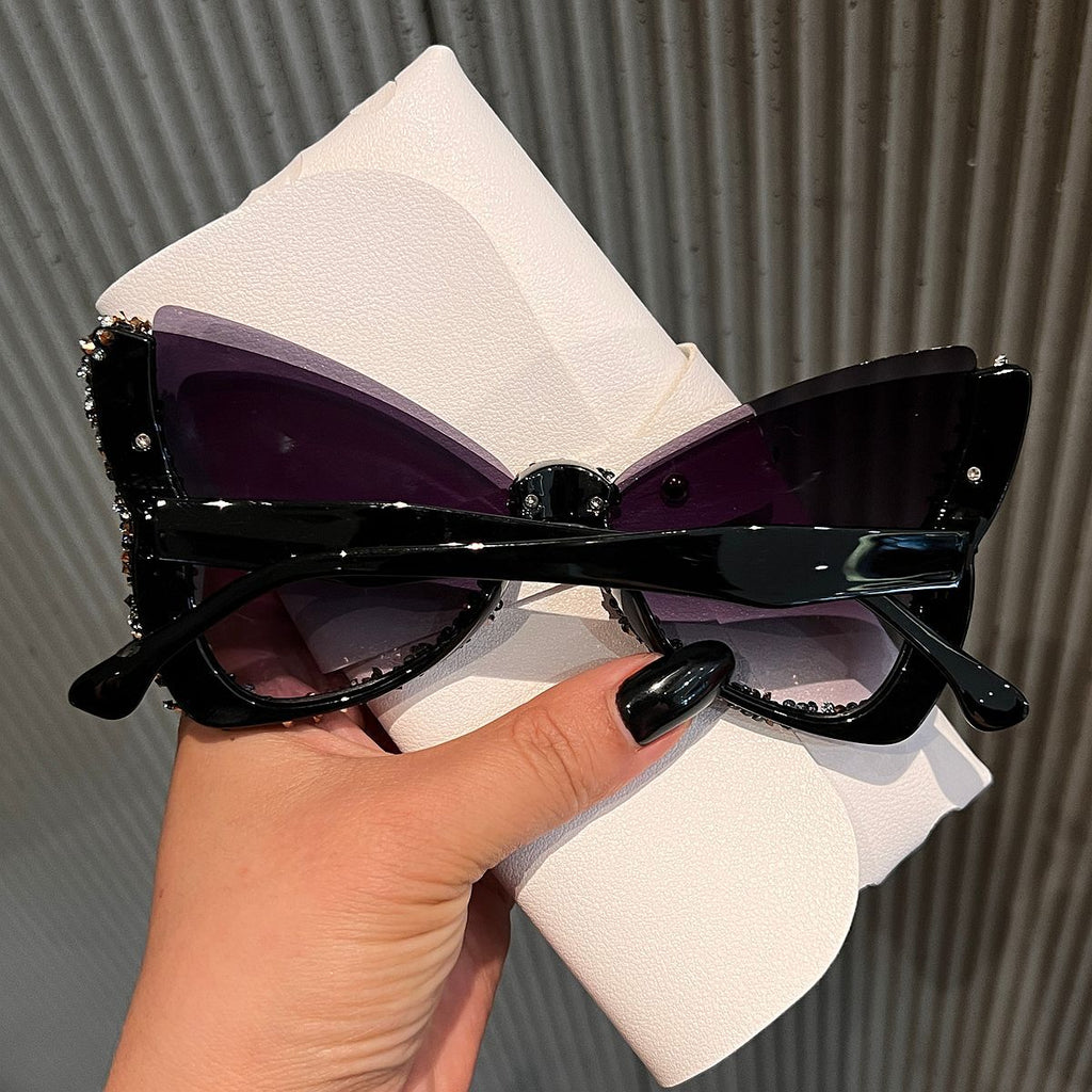 Trendy punk glasses butterfly retro uv protection