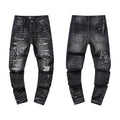 AMIRI Jeans Spring and Autumn AMII Letter Ripped Straight Jeans Men and Women