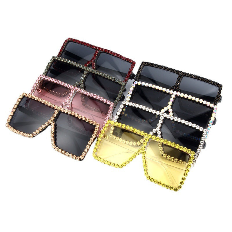 Trendy punk glasses square frame
