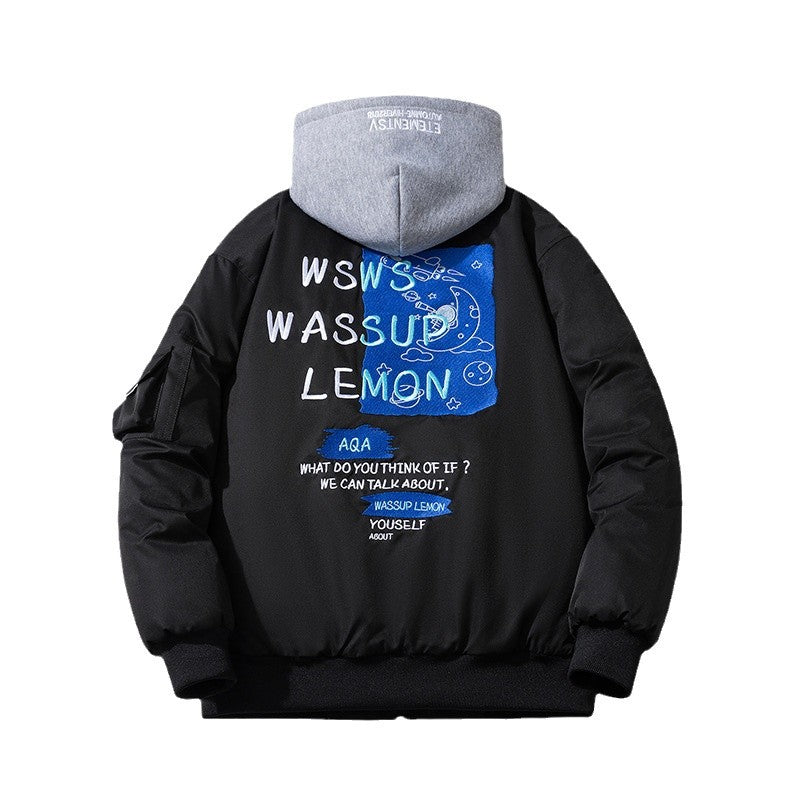 Men Vintage Jackets Vintage Jacket Embroidered Bomber Jacket Padded Baseball Uniform