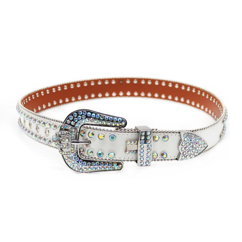 Hip-hop punk rhinestone belt rhinestone crown