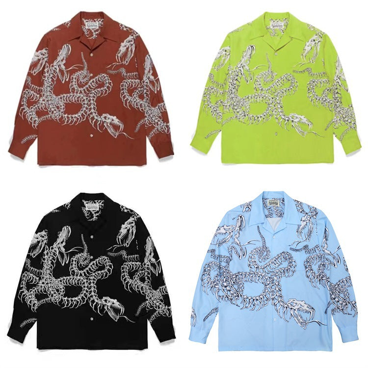GUILTYPARTIES TIGER Long sleeved shirt 21AW keel cobra, hawaii, heaven tokyo loose long sleeved shirt