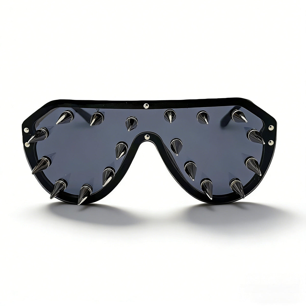 Trendy punk glasses spikes and rivets