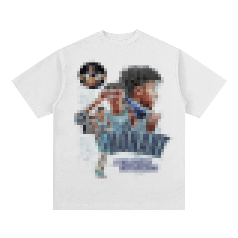 Nba T Shirt Printed Short-Sleeved T-shirt American High Street Retro Basketball Top High-quality pure cotton comfortable and trendy clothing