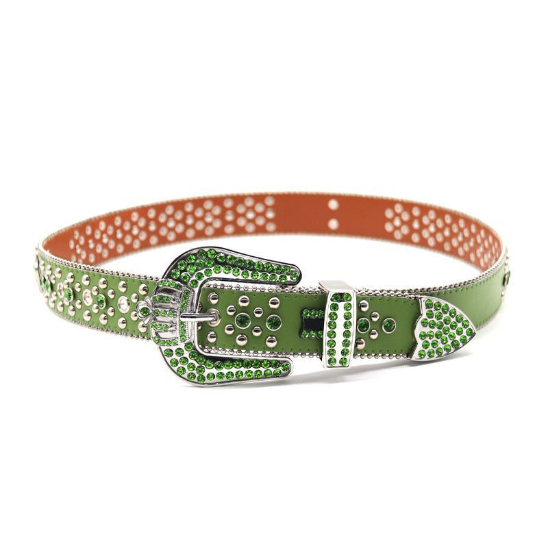 Hip-hop punk rhinestone belt alloy crown