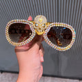 Trendy punk glasses retro diamond
