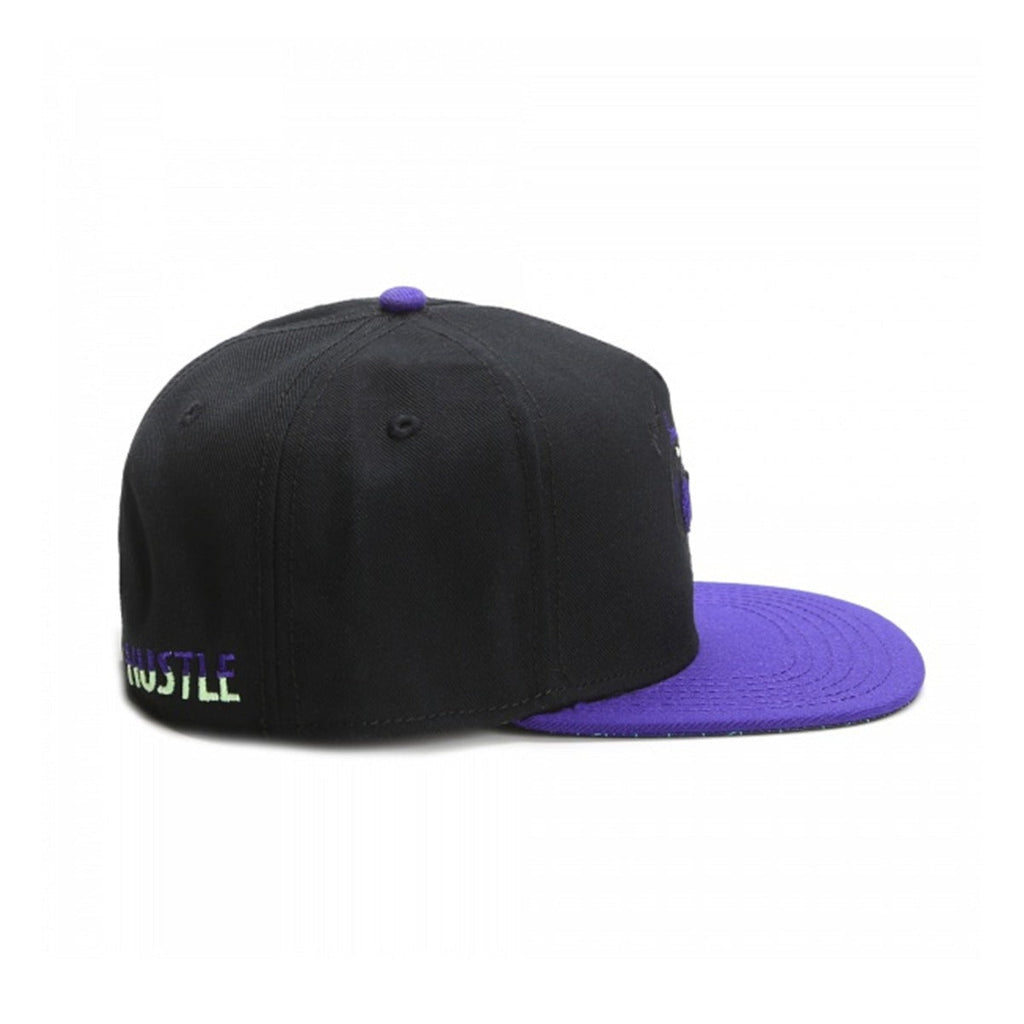 Trendy flat brimmed snapback hatscartoon purple leopard embroider summer