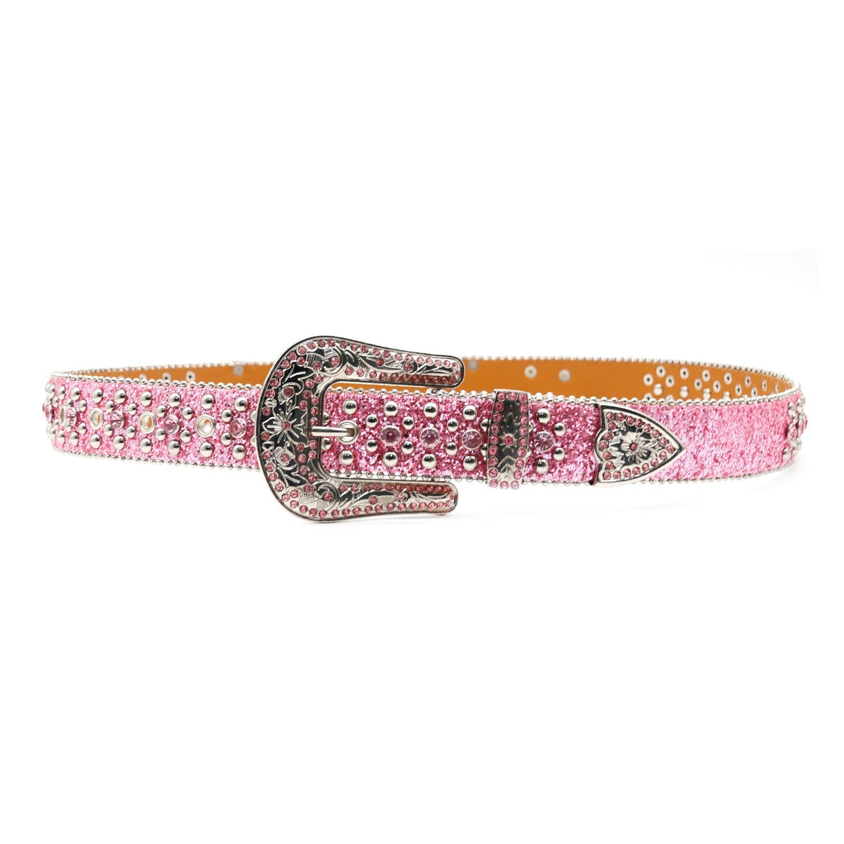 Hip-hop punk rhinestone belt with letter accessories