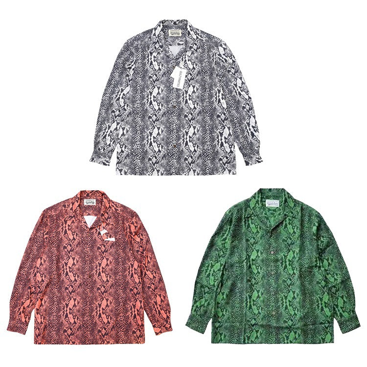 GUILTYPARTIES TIGER Long sleeved shirt Snake Hawaiian print long-sleeved shirt for men and women