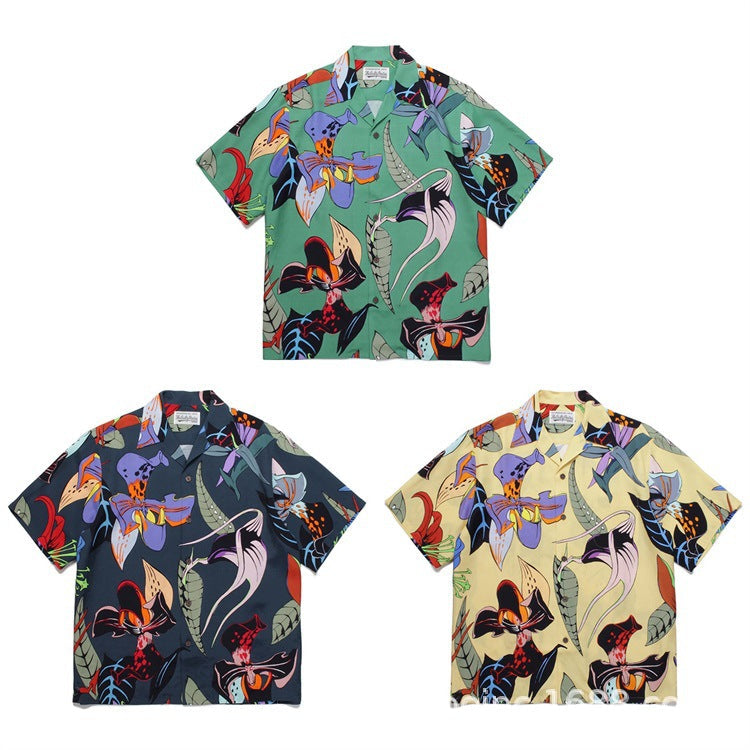 GUILTYPARTIES TIGER Shirts 22ss HAWAIIAN SHIR Hawaiian Short Sleeve Shirt Men