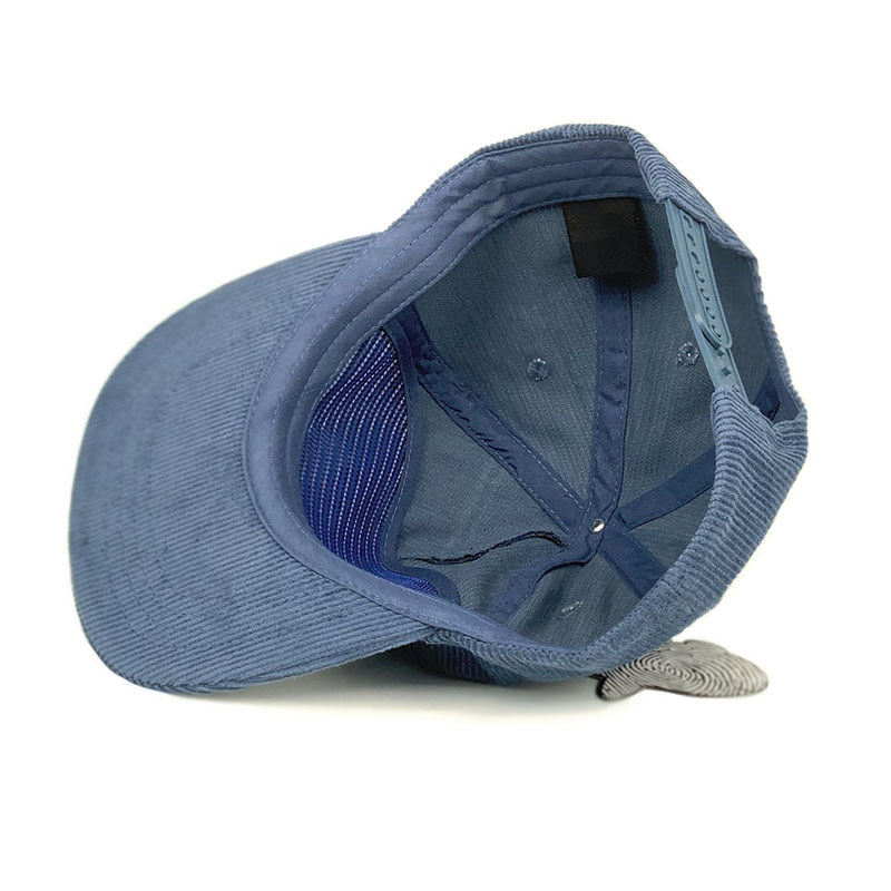 Trendy flat brimmed snapback hatscorduroy autumn winter breathable heattech