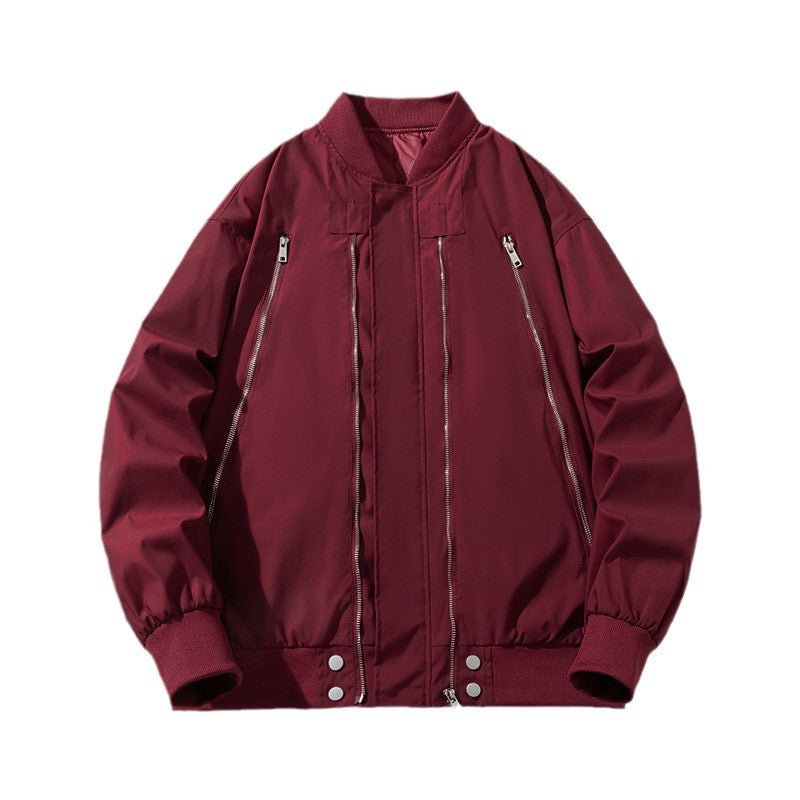 Men Vintage Jackets Vintage Zipper Baseball Padded Jacket Flight Jacket Cotton