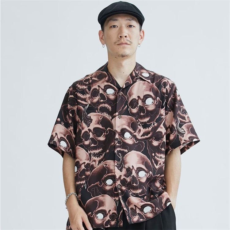 GUILTYPARTIES TIGER Shirts 56 TATTOO Tattoo, Ghost Head, Skull Hawaiian Short Sleeve Shirt Men