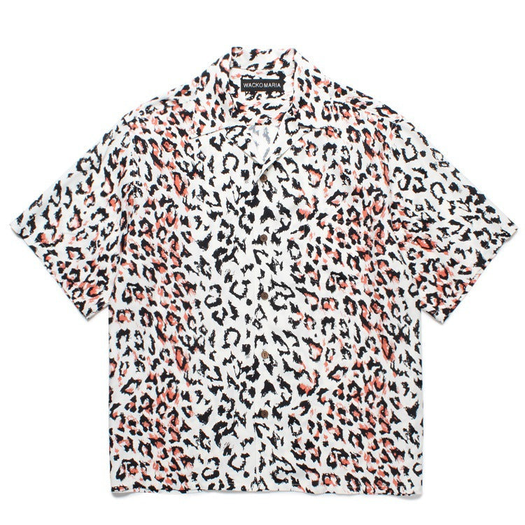 GUILTYPARTIES TIGER Shirts Leopard Rayon Hawaiian Short Sleeve Shirt Beach Vacation Shirt