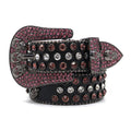 Hip-hop punk rhinestone belt skull y2k punk style