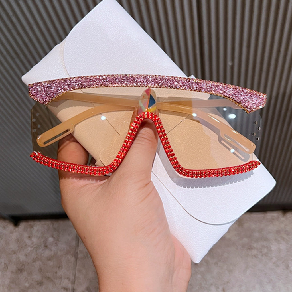 Trendy punk glasses retro one-piece uv protection
